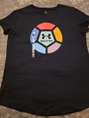 Under Armour Black Soccer Graphic Tee with Multicolor Soccer Ball